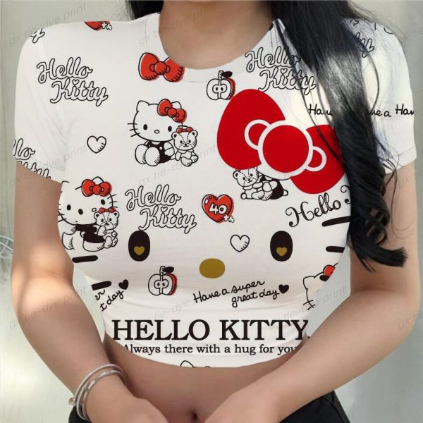 White Hello Kitty Crop Top