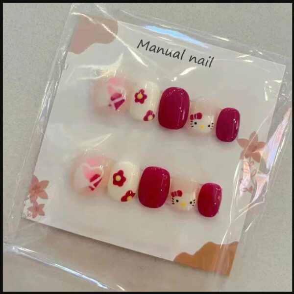 Short Hello Kitty Nails