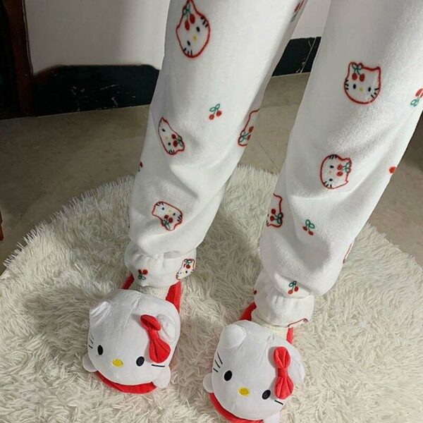 Hello Kitty Pajama Pants Fuzzy White