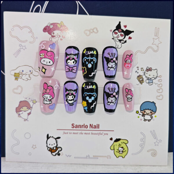 Sanrio My Melody and Kuromi Nails